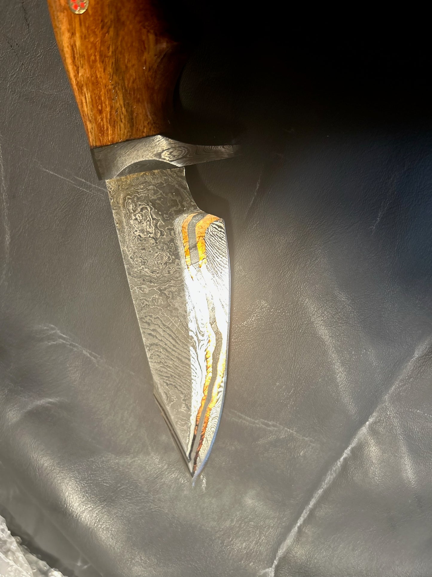 KN010 - Copper Damascus Fixed Blade Knife