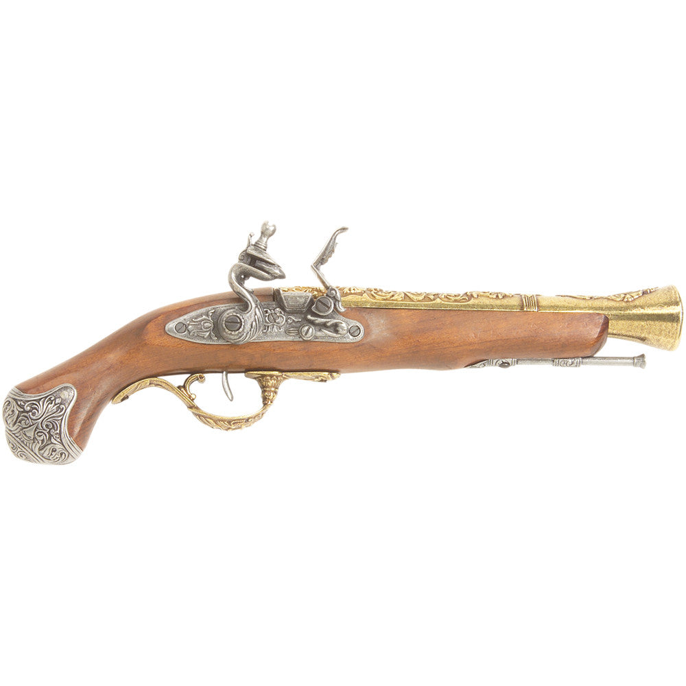18th Century Antique Brass Trim English Flintlock Non-Firing Replica
