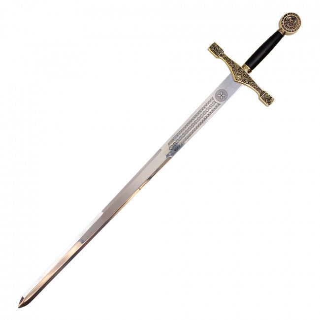 43" Excalibur Sword Gold With Plaque