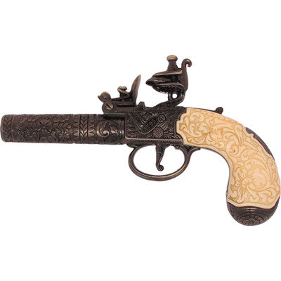 Colonial Replica 18th Century Ornate Flintlock Pistol Non-Firing