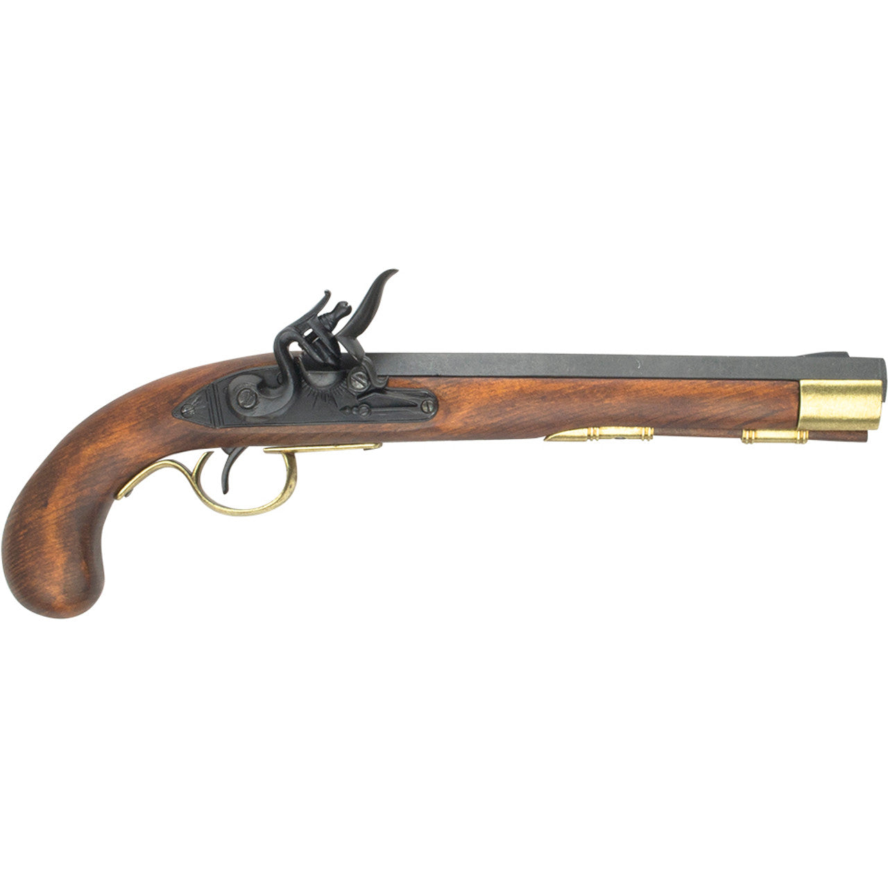 Deluxe Kentucky Flintlock Pistol Brass, Non-Firing