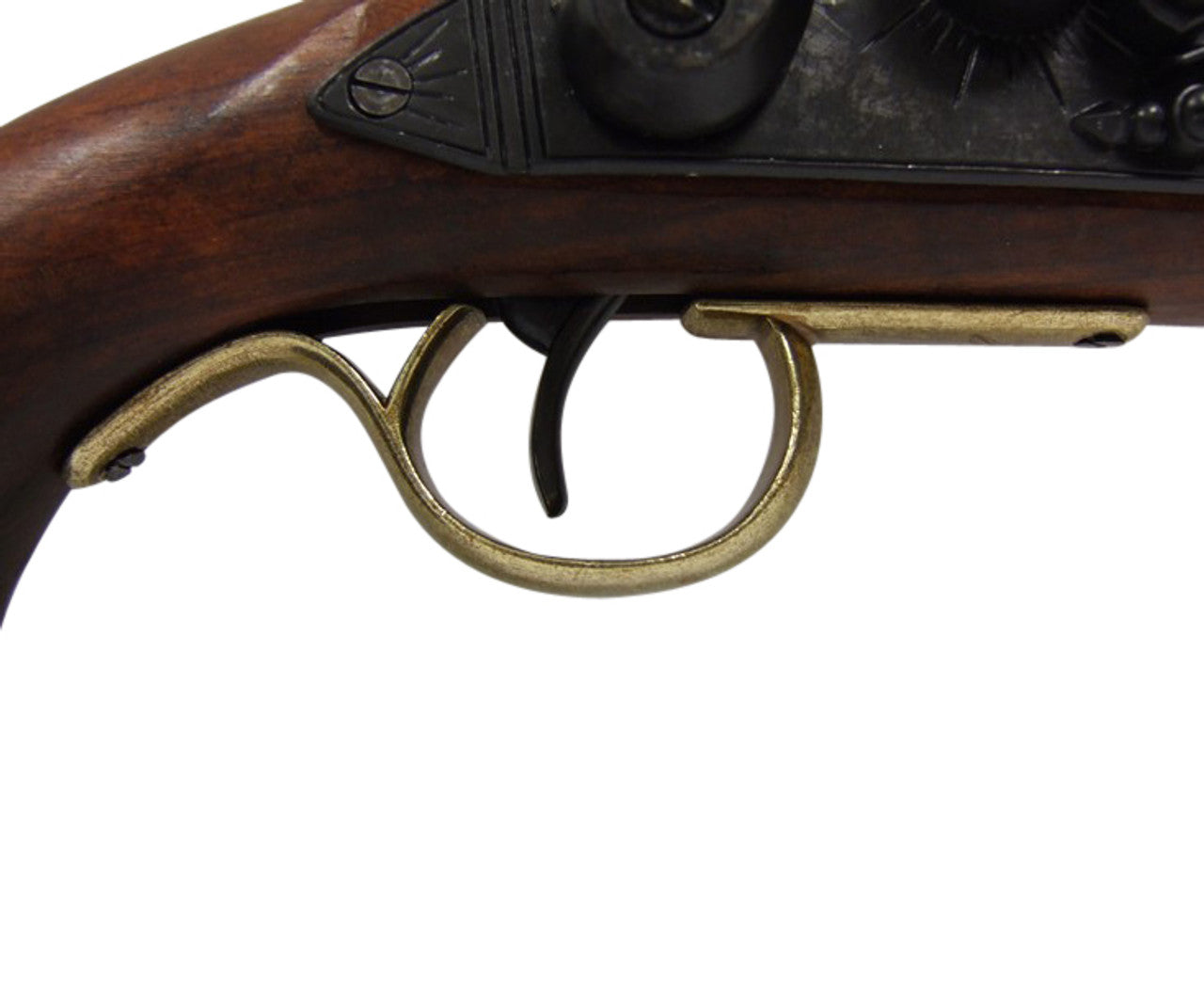 Deluxe Kentucky Flintlock Pistol Brass, Non-Firing