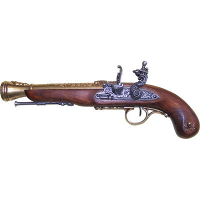 Left-Handed Pirate Flintlock Blunderbuss Brass Finish Non-Firing