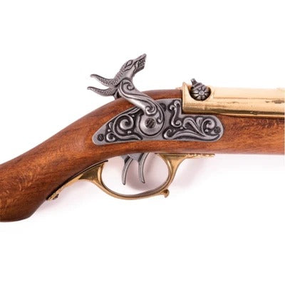 Double-barrel Pirate Pistol 18th Century- Antique Brass Non-Firing
