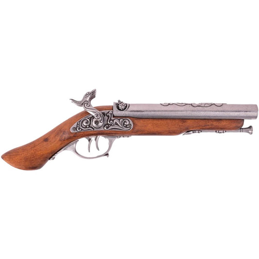 Double-barrel Pirate Pistol Non-Firing  18th Century - Antique Grey