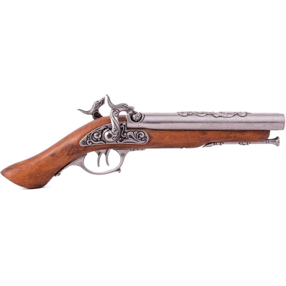 Double-barrel Pirate Pistol Non-Firing  18th Century - Antique Grey