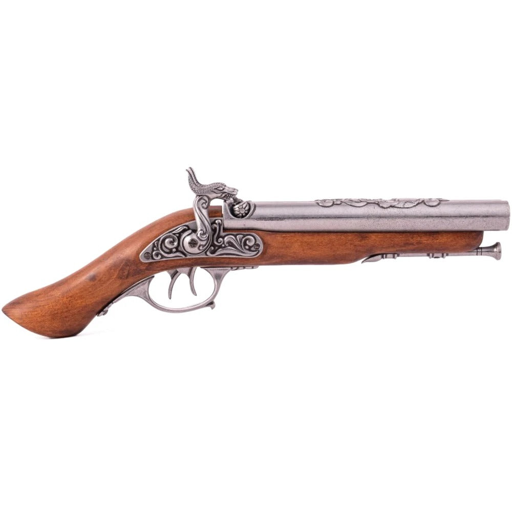 Double-barrel Pirate Pistol Non-Firing  18th Century - Antique Grey