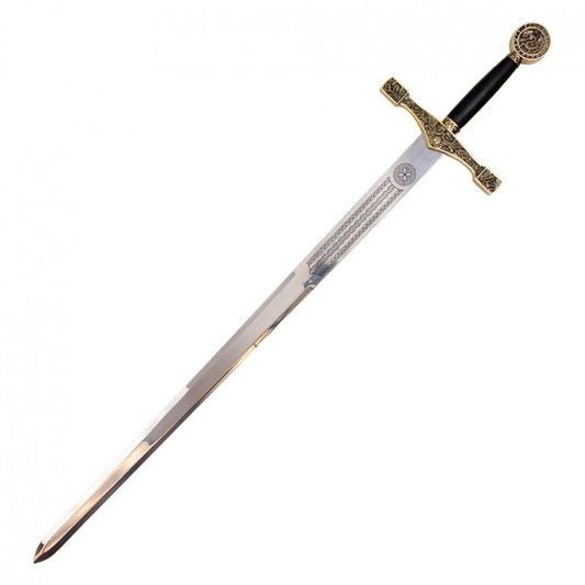 43" Excalibur Sword Gold With Plaque